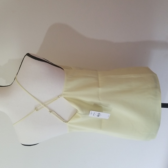 Express bright yellow satin adjustable strap top New criss cross  Small - Picture 5 of 12